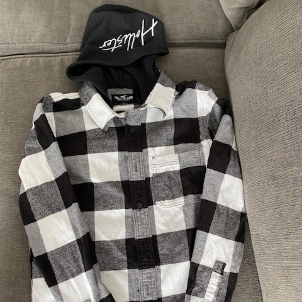 New Hollister Flannel Hoodie